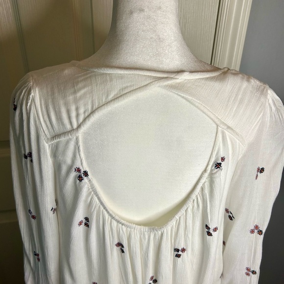 🤩Free People Long Sleeved Fully Lined Midi Dress w/ Floral Embroidery Size M - Picture 6 of 10